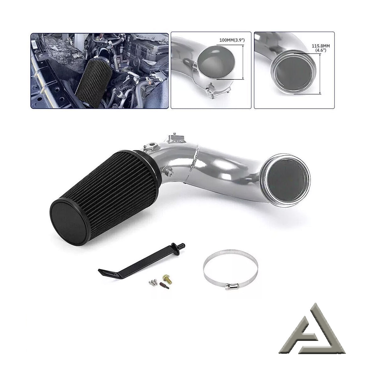 Cold Air Intake Kit w/Filter For 2007.5-2012 Dodge Ram 3500 6.7L Cummins-Blue