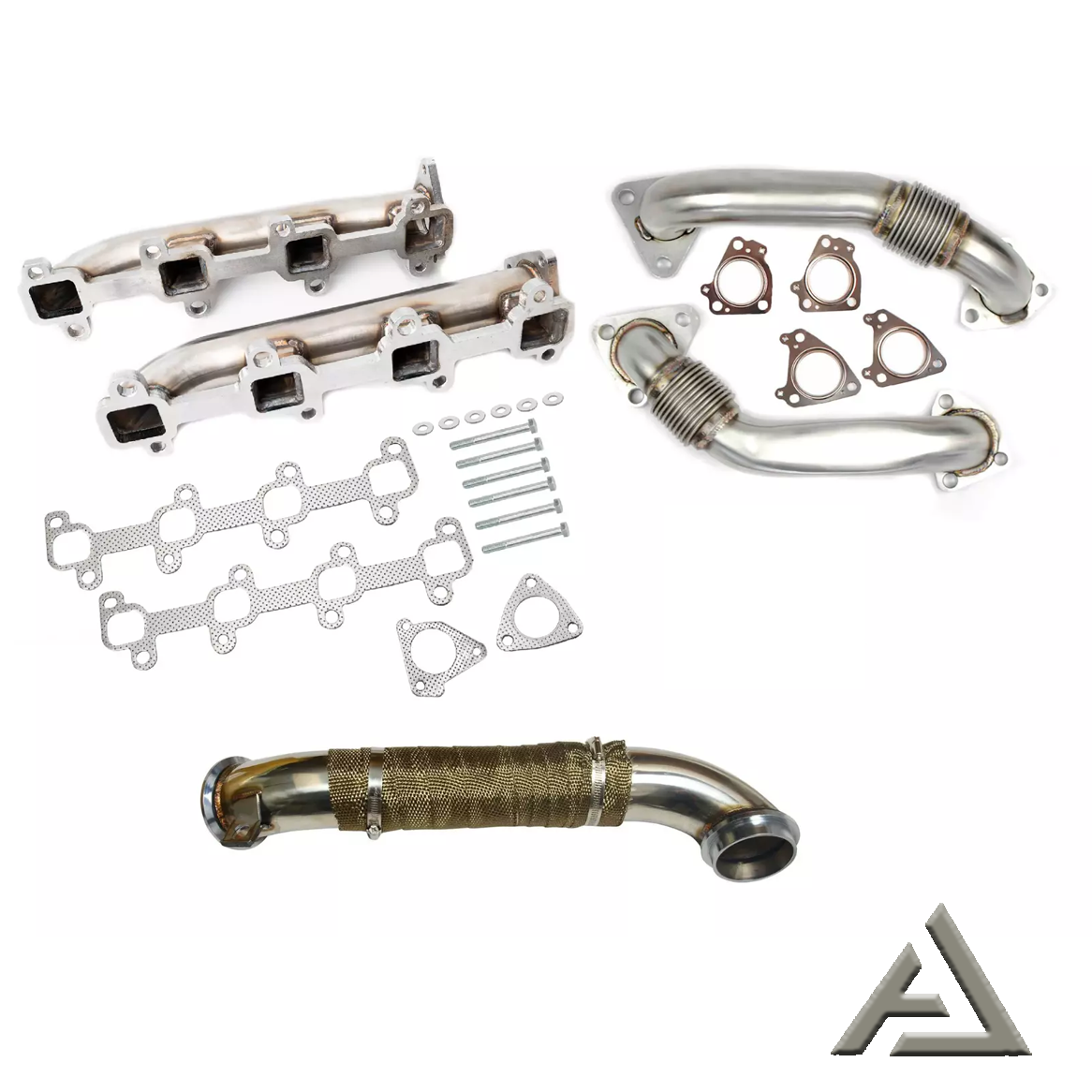 Stainless Exhaust Manifolds & Turbo Up Pipes for 2004.5-2010 6.6L Duramax Diesel