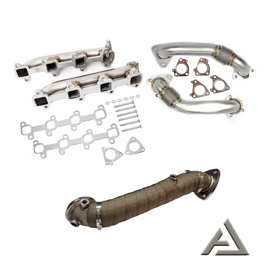 HIGH FLOW Exhaust Manifolds & Turbo Up Pipes for 2015.5-2016 6.6L Duramax Diesel