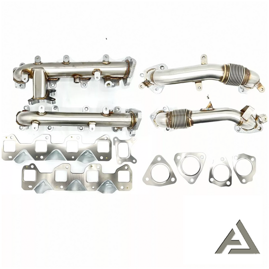 HIGH FLOW Exhaust Manifold & Up Pipes For 17-25 Chevy GMC 6.6 Duramax Diesel L5P